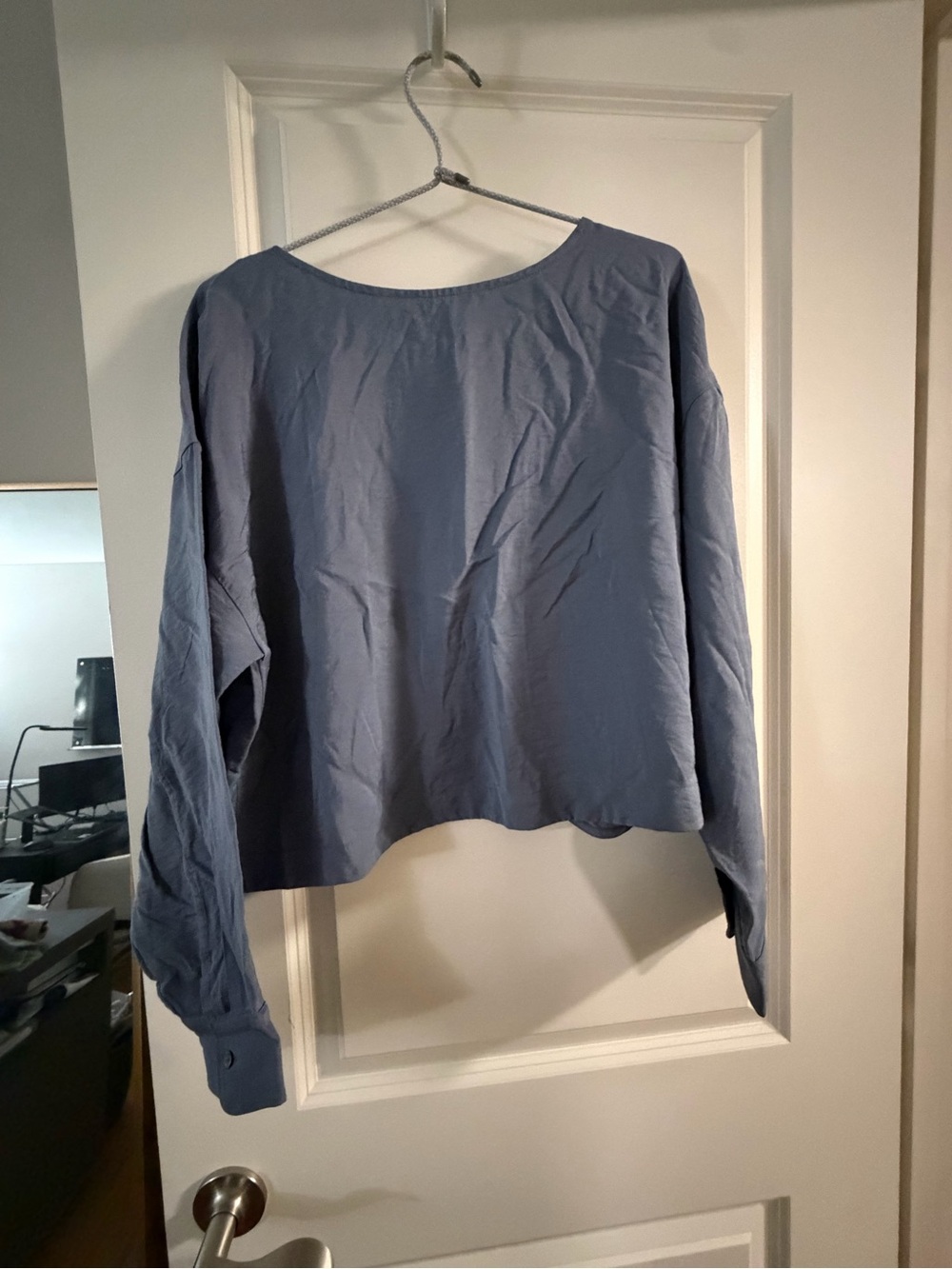 NWT Madewell Relaxed Tulip-Back Top Sunfaded Indigo Blue Medium